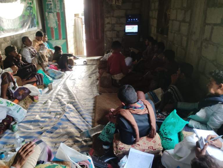 ورشة تدريبية بعزلة الجوانة بمديرية أفلح اليمن لترشيح باحثين لتقييم الوضع الراهن