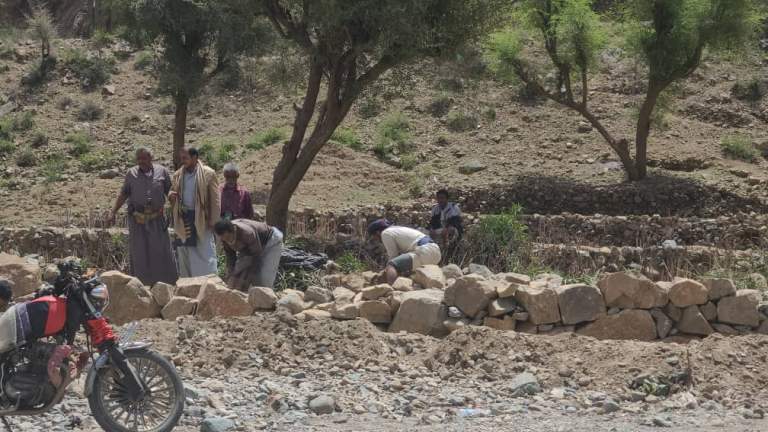 تفقد الأراضي الزراعية المتضررة في عزلة شرس الأسفل بالمديرية